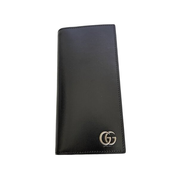 Gucci 428740 Men's Black Leather GG Marmont Vertical Wallet, Boarded Plutone - Picture 8 of 15